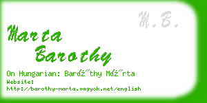 marta barothy business card